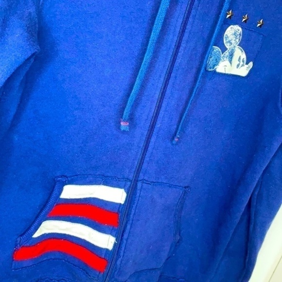 DISNEY | Women’s Navy Blue MICKEY MOUSE Full Zip Hooded Sweatshirt Size Medium - Picture 4 of 9